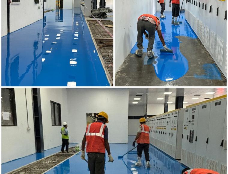 Epoxy flooring works