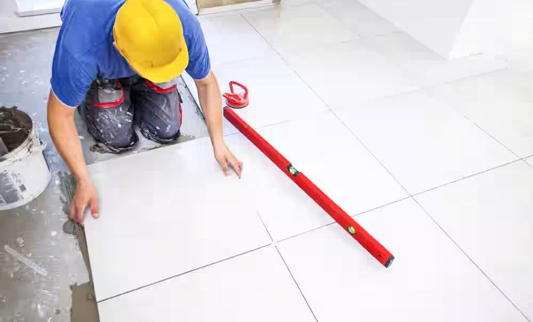 Large-format tile installation